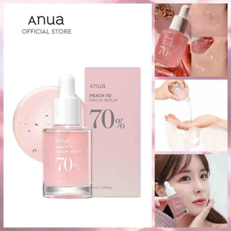 ANUA Peach 70% Niacin Serum - Siero viso illuminante alla pesca con Niacinamide 5% (30 ml)