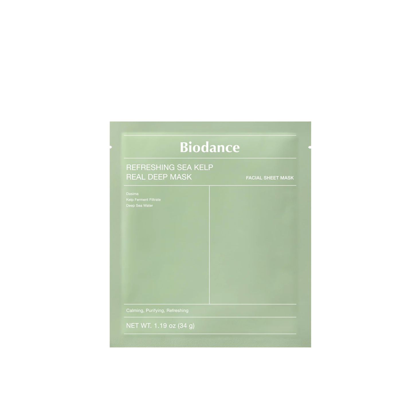 BIODANCE Refreshing Sea Kelp Real Deep Mask 34g - Maschera viso in idrogel con alga kelp