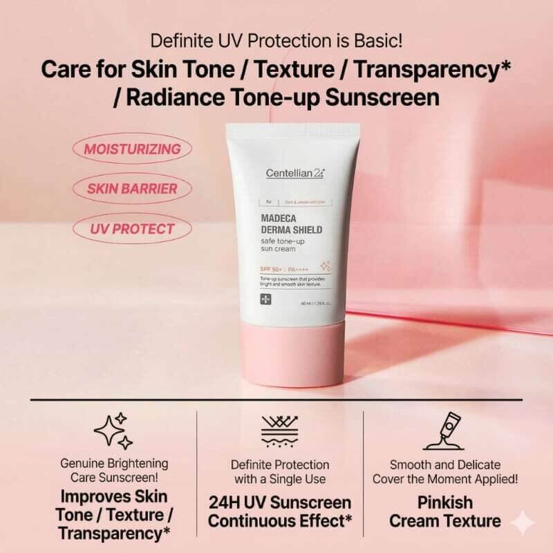CENTELLIAN24 Madeca Derma Shield Safe Tone-Up Sun Cream 50ml - Protezione solare tonalizzante