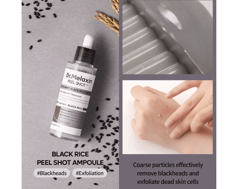 DR.MELAXIN Peel Shot Exfoliating Black Rice Ampoule 80ml - Esfoliante al riso nero