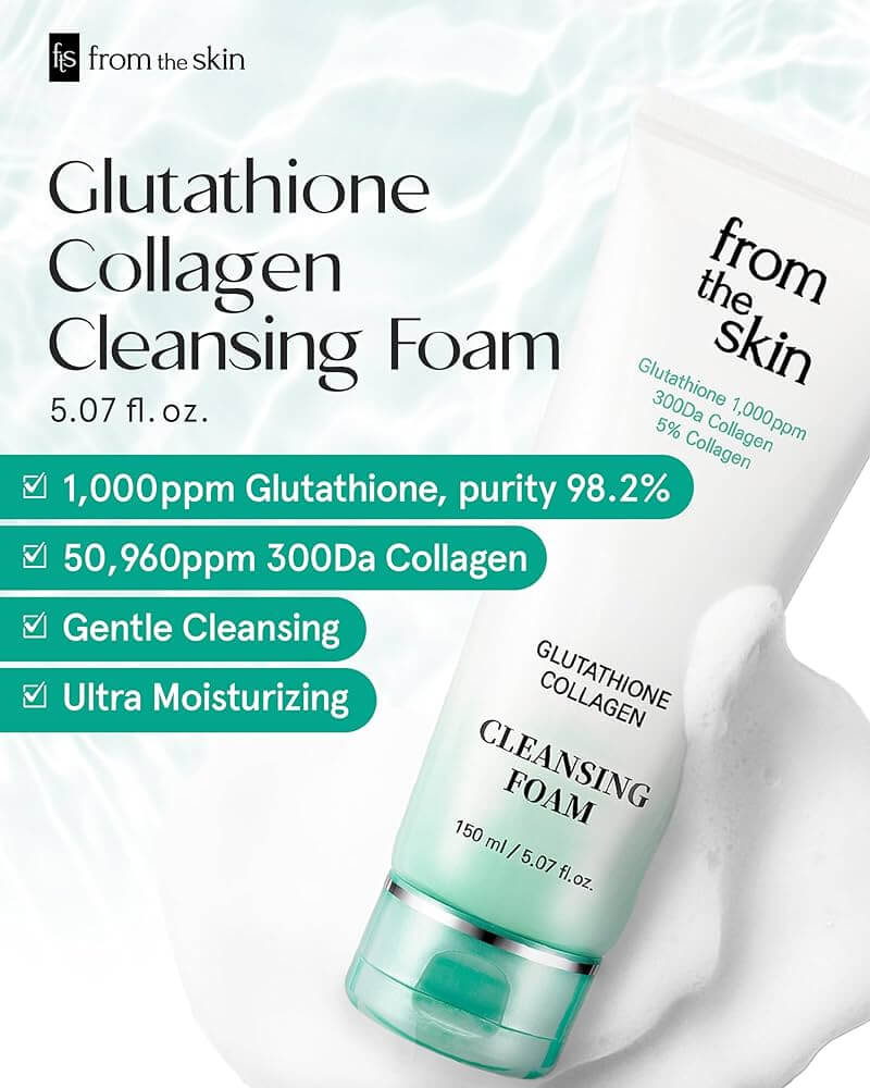 FROM THE SKIN Glutathione Collagen Cleansing Foam 150ml - Detergente viso con collagene e glutathione