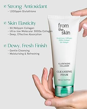FROM THE SKIN Glutathione Collagen Cleansing Foam 150ml - Detergente viso con collagene e glutathione