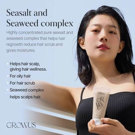 GROWUS Sea Salt Therapy Scalp Scaler 120g - Scrub coreano per lo scalpo
