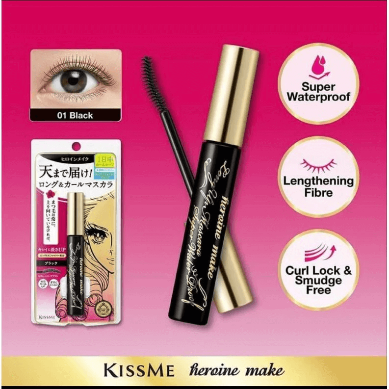 ISEHAN Kiss Me Heroine Make Volume & Curl Mascara Super Waterproof 6g - Mascara extra waterproof nero