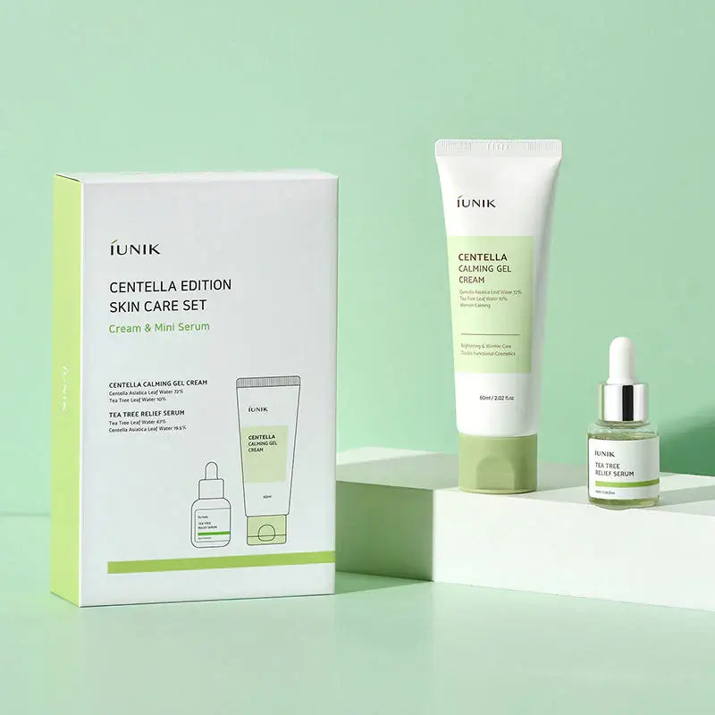 IUNIK Centella Edition Skincare Set 2pc - Set skincare con siero mini e crema gel full size