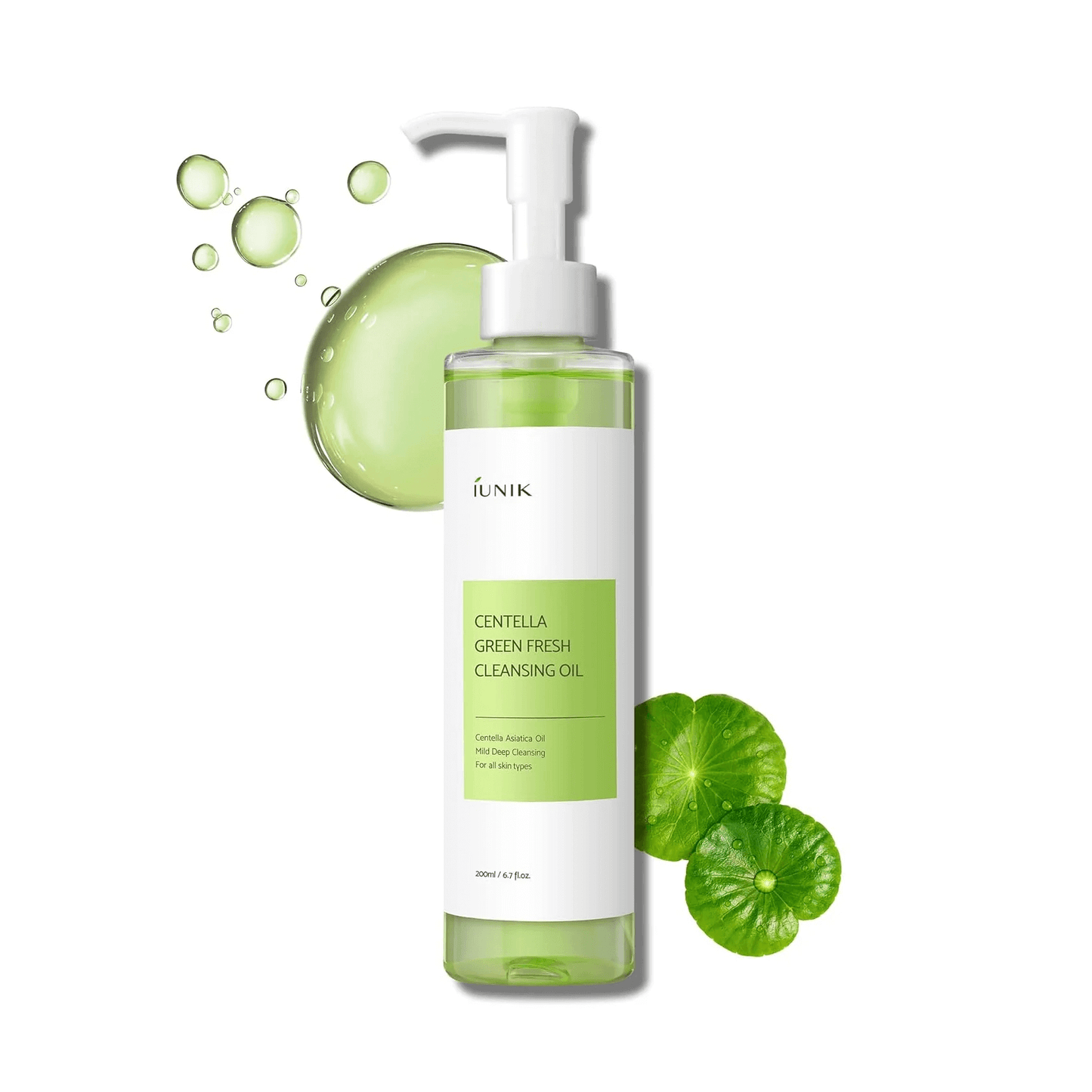 IUNIK Centella Green Fresh Cleansing Oil 200ml - Olio struccante/ detergente