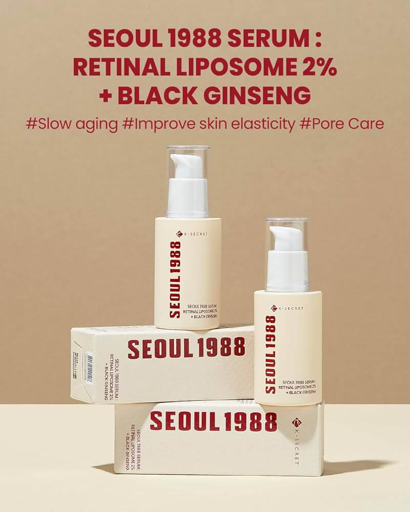 K-SECRET SEOUL 1988 Serum: Retinal Liposome 2% + Black Ginseng 30ml - Siero viso con retinal e ginseng nero