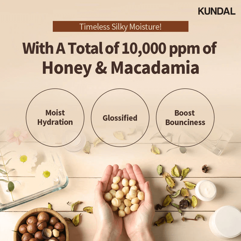 KUNDAL Honey & Macadamia Nature Shampoo Amber Vanilla 500ml - Shampoo idratante e riequilibrante
