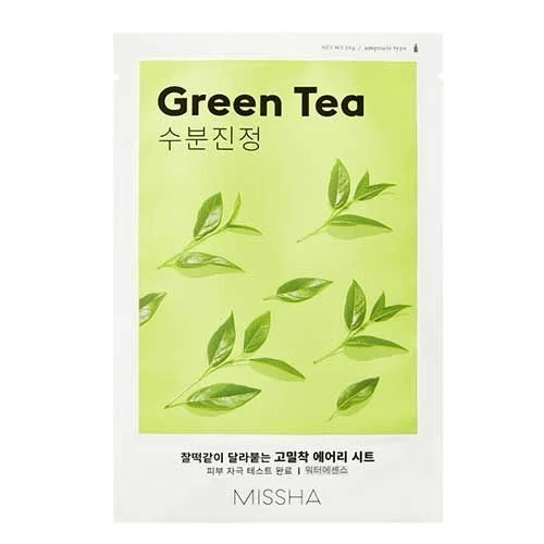 MISSHA Airy Fit Sheet Mask Green Tea 19g - Maschera viso di tessuto al tè verde