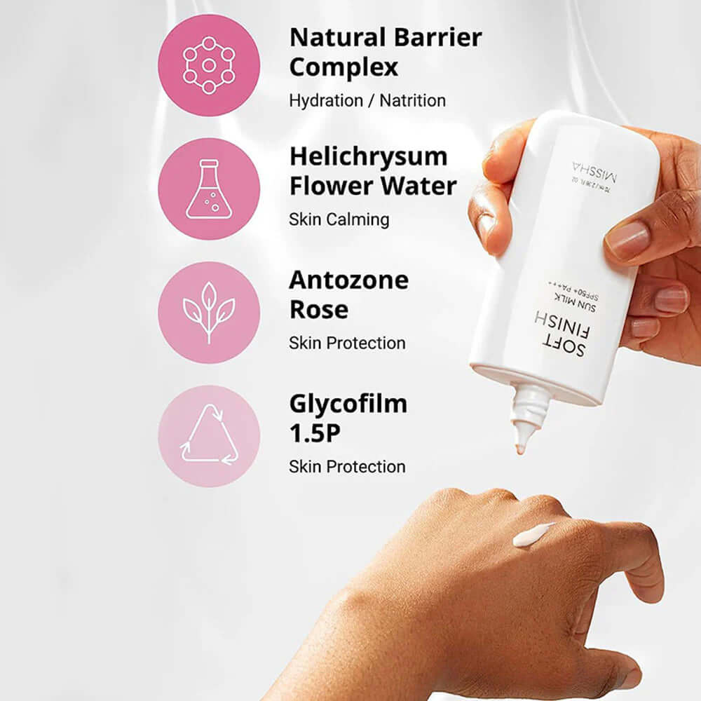 MISSHA All-Around Safe Block Soft Finish Sun Milk SPF50+ PA+++ - 70ml - Latte solare coreano