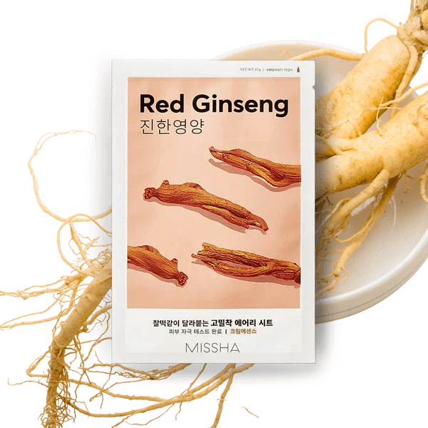 MISSHA Airy Fit Sheet Mask Red Ginseng 19g - Maschera viso al ginseng