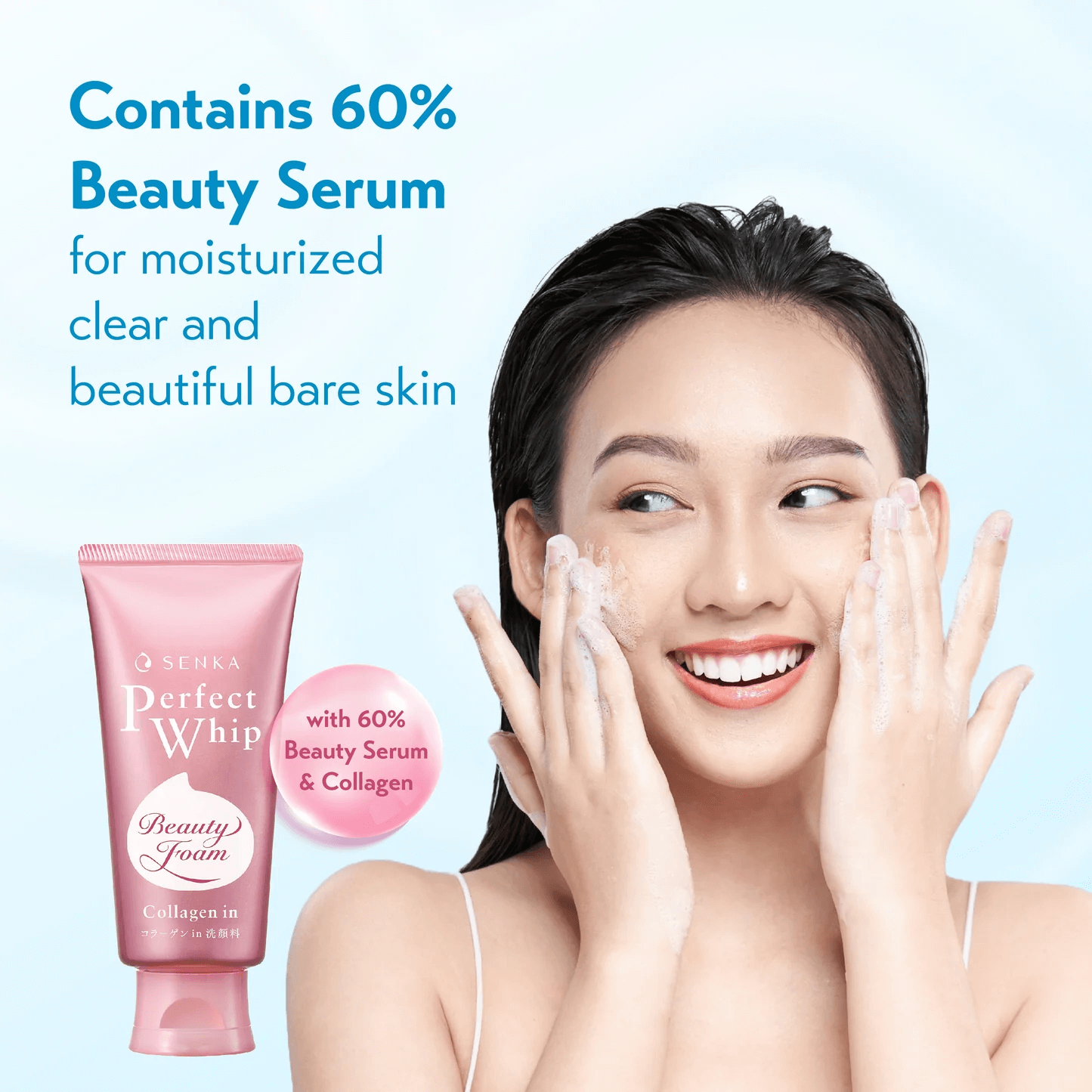 SHISEIDO Senka Perfect Whip Collagen In Cleansing Foam 120g - Detergente schiumoso con Collagene
