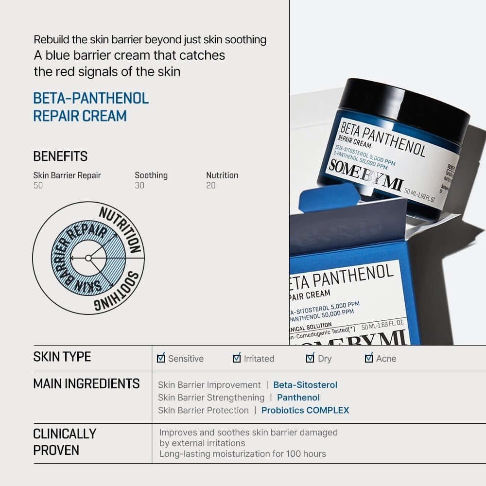 SOME BY MI Beta Panthenol Repair Cream 50ml - Crema viso al pantenolo