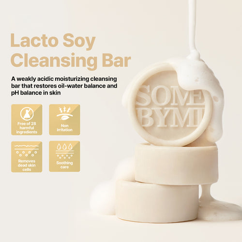 SOMEBYMI Lactosoy Low Ph Morning Cleansing Bar 90g - Saponetta detergente viso alla soia