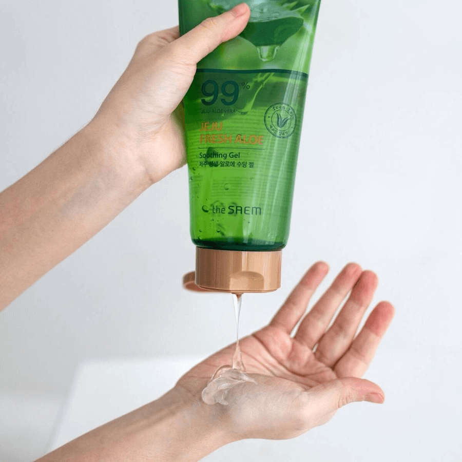 THE SAEM Jeju Fresh Aloe Soothing Gel 99% Tube 300ml - Gel aloe vera viso e corpo