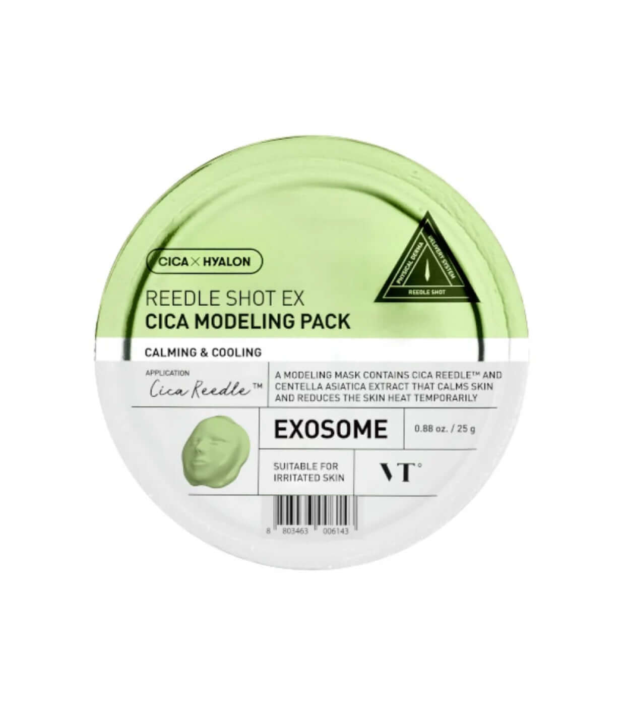 VT COSMETICS Reedle Shot EX Cica Modeling Pack 25g - Maschera viso modellante alla centella