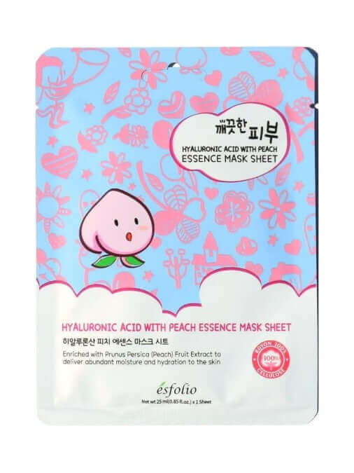 ESFOLIO Hyaluronic Acid With Peach Essence Mask Sheet  1 foglio - 25ml - HomeSkin