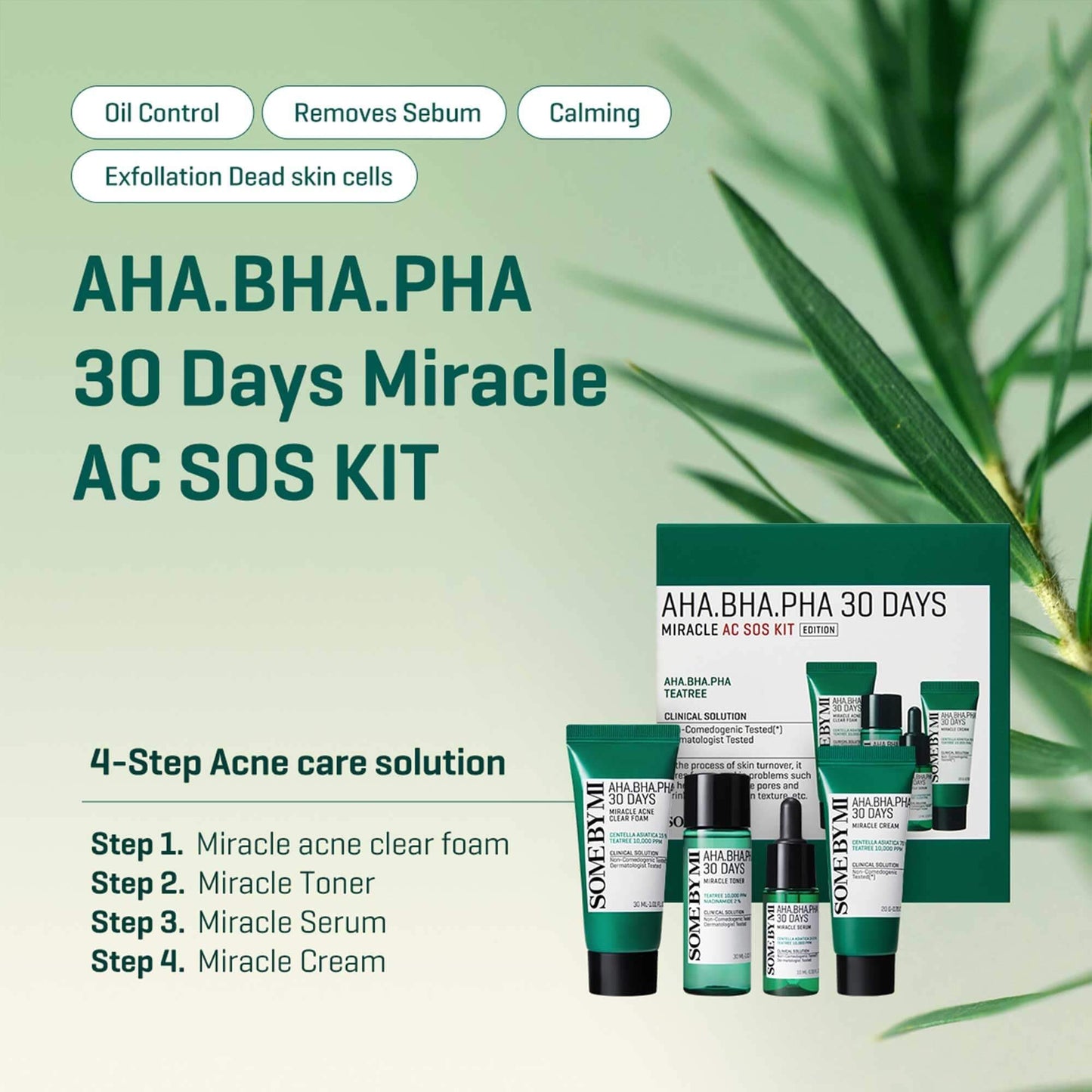 SOME BY MI AHA/BHA/PHA 30 Days Miracle AC SOS Kit 4 pcs - kit viaggio sos acne