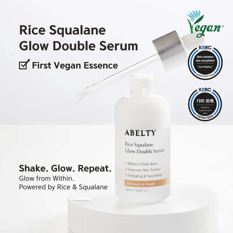 Abelty Rice Squalane Glow Double Serum 50ml - Siero illuminante Skincare Coreana