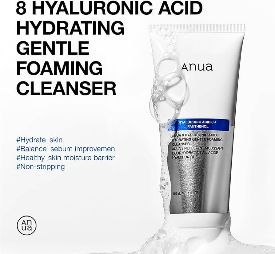 ANUA Hyaluronic Acid 8 + Panthenol Hydrating Gentle Foaming Cleanser 150 ml