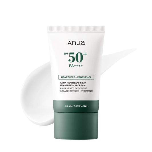 ANUA Heartleaf Silky Moisture Sun Cream SPF50+ PA++++ 50ml – Crema Solare Coreana Lenitiva