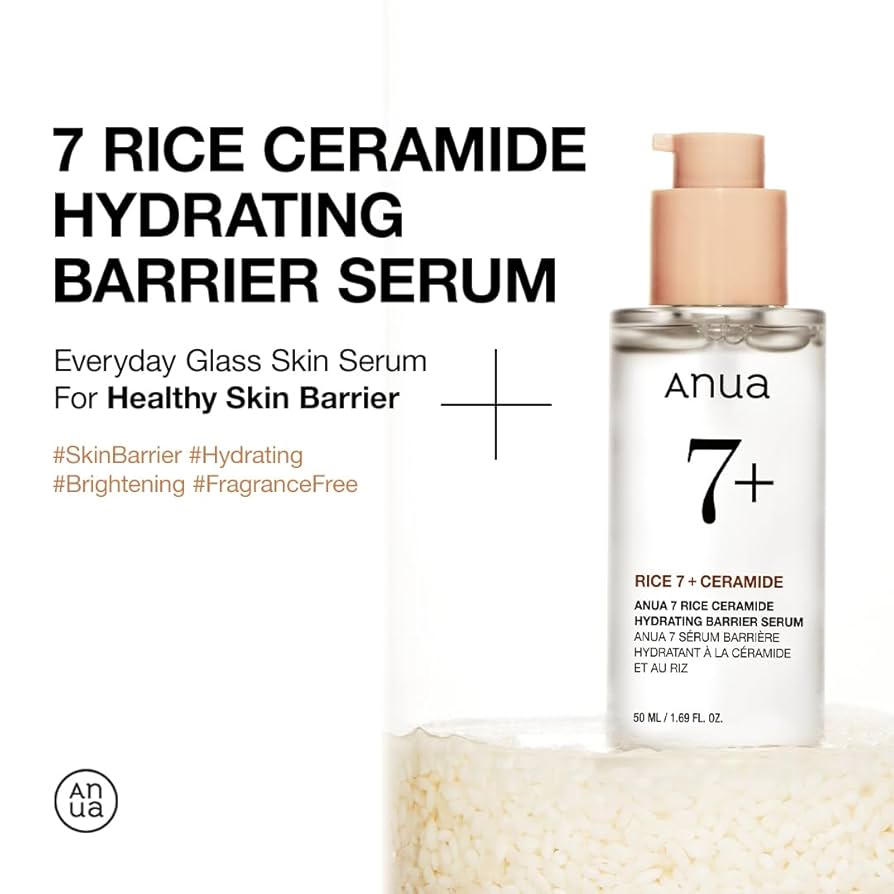 ANUA Rice 7 Ceramide Hydrating Barrier Serum 50ml - Siero viso idratante Riso e Ceramidi