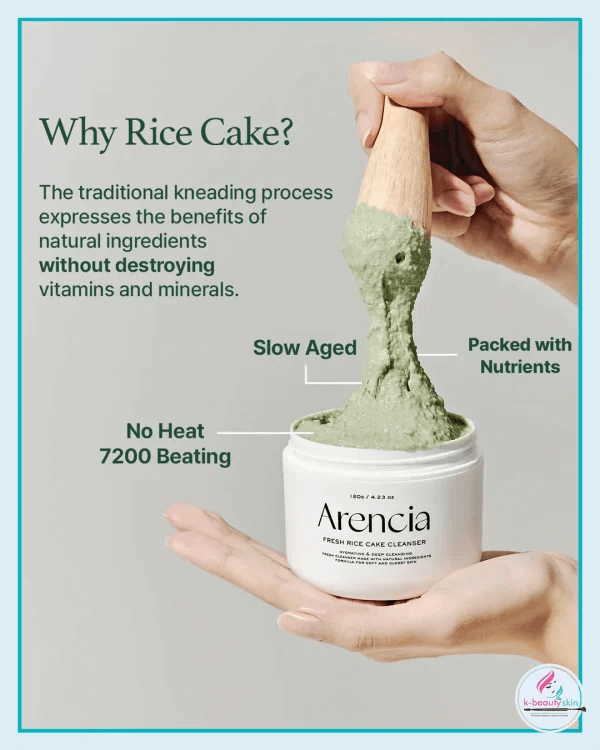ARENCIA Fresh Green Rice Mochi Cleanser 120g - Detergente viso effetto mochi