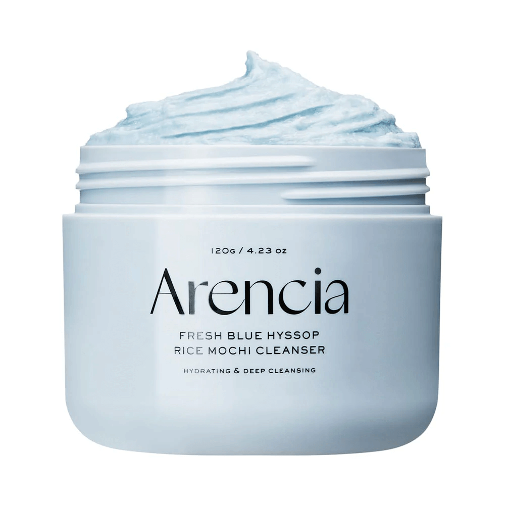 ARENCIA Fresh Blue Hyssop Rice Mochi Cleanser 120g - Detergente viso effetto mochi
