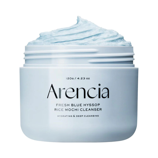 ARENCIA Fresh Blue Hyssop Rice Mochi Cleanser 120g - Detergente viso effetto mochi