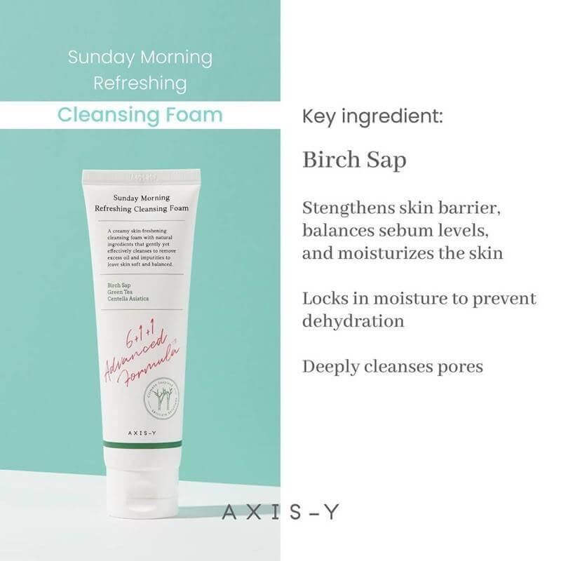 AXIS-Y Sunday Morning Refreshing Cleansing Foam 120ml - Detergente viso rinfrescante