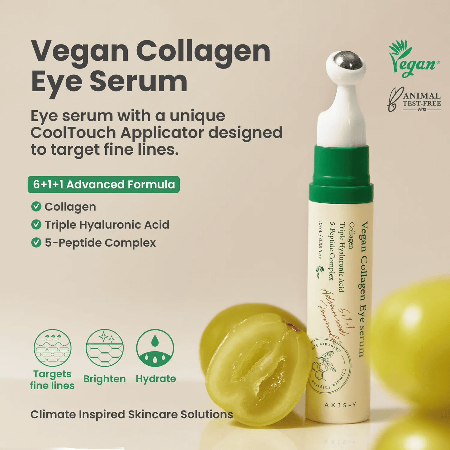 AXIS-Y Vegan Collagen Eye Serum 10ml - Siero contorno occhi con applicatore