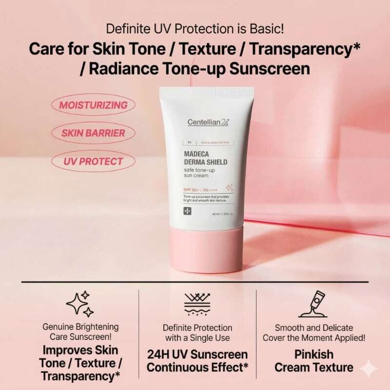 CENTELLIAN24 Madeca Derma Shield Safe Tone-Up Sun Cream 50ml - Protezione solare tonalizzante