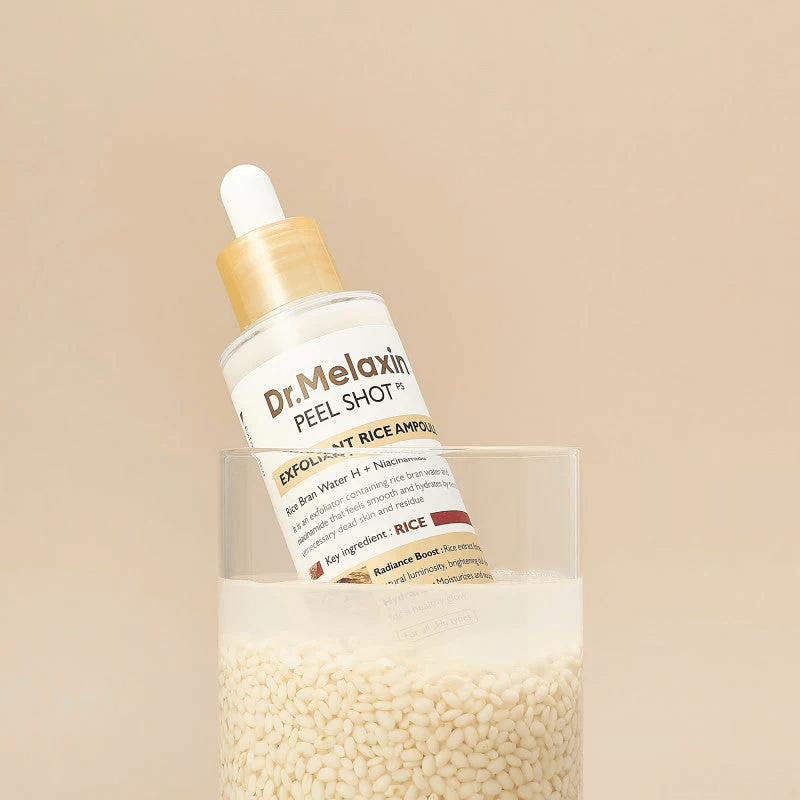 Dr. MELAXIN Peel Shot Exfoliating White Rice Ampoule 80ml - Siero esfoliante delicato al riso