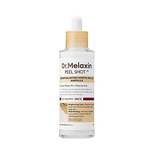 Dr. MELAXIN Peel Shot Exfoliating White Rice Ampoule 80ml - Siero esfoliante delicato al riso