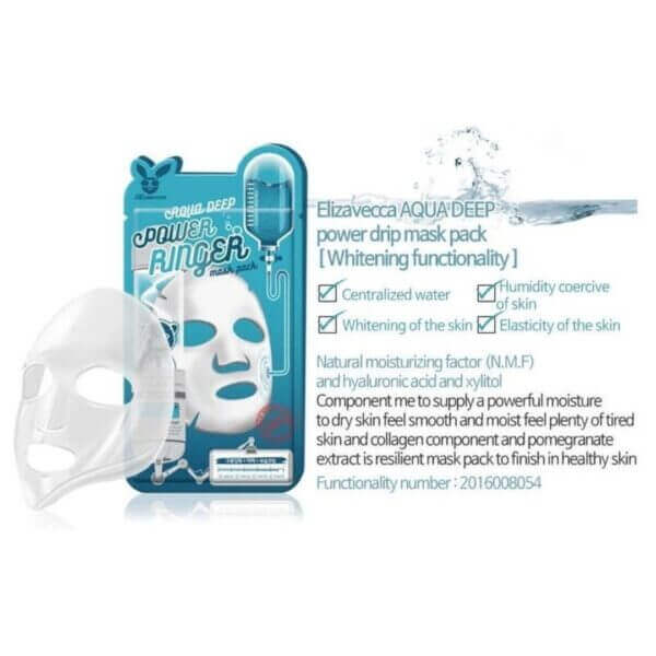 ELIZAVECCA Aqua Deep Power Ringer Mask Pack 23ml - Maschera in tessuto idratante