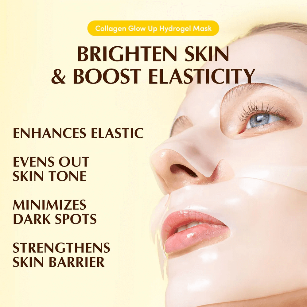 EQQUALBERRY Collagen Glow Up Hydrogel Mask 34g - Maschera viso coreana illuminante in idrogel