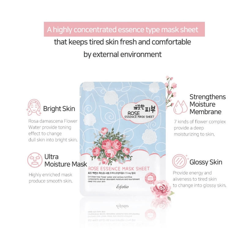 ESFOLIO Rose Essence Mask Sheet 1 foglio - 25ml - HomeSkin