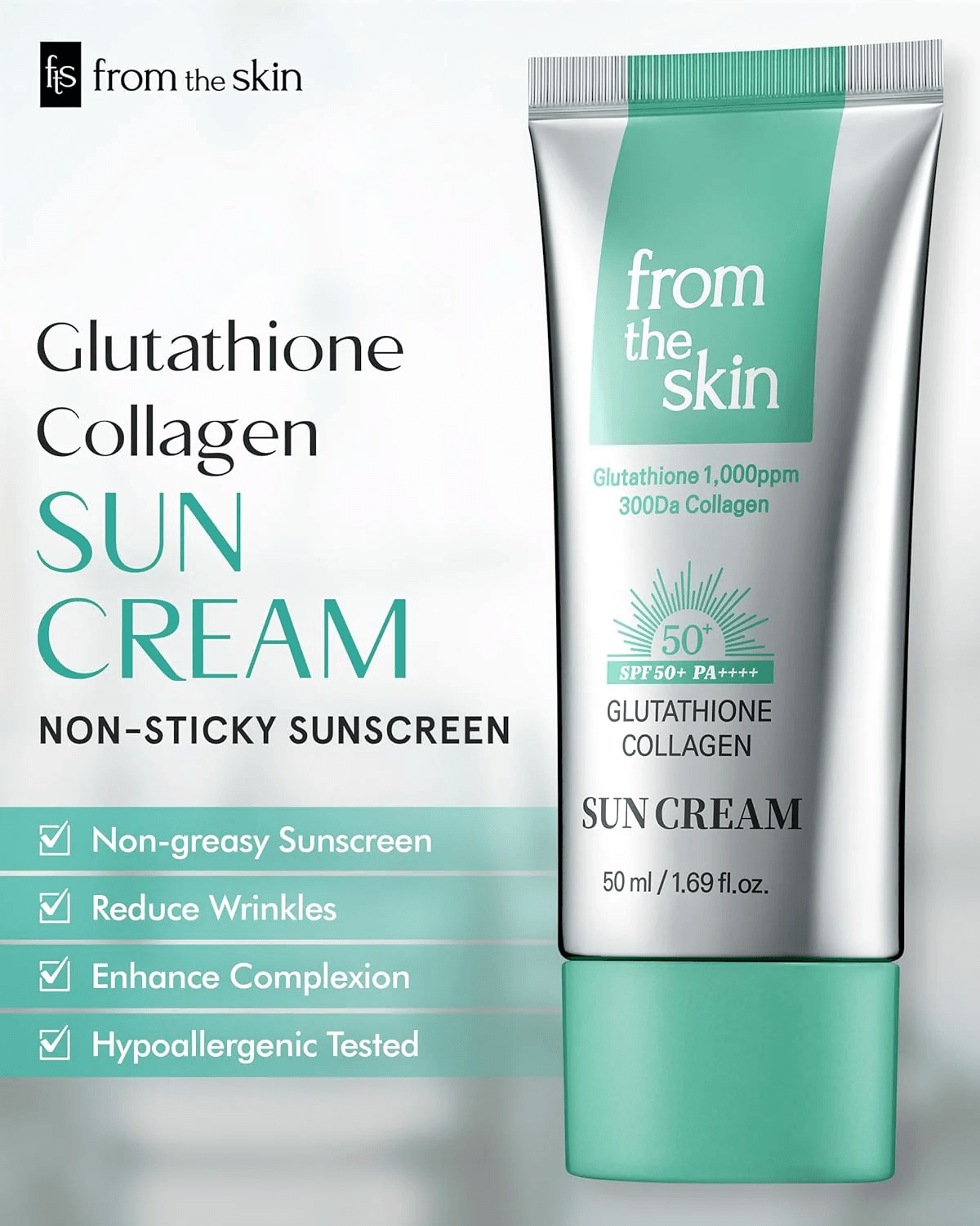 FROM THE SKIN Glutathione Collagen Sun Cream SPF50+ PA++++ 50ml