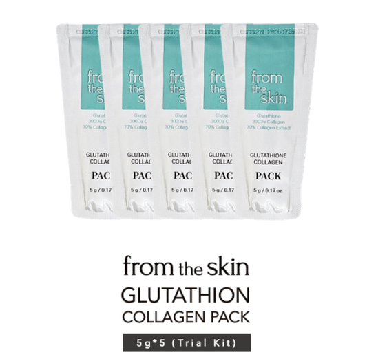 FROM THE SKIN Glutathione Collagen Pack Kit 5pcs - Maschera viso illuminante monodose 5 pezzi
