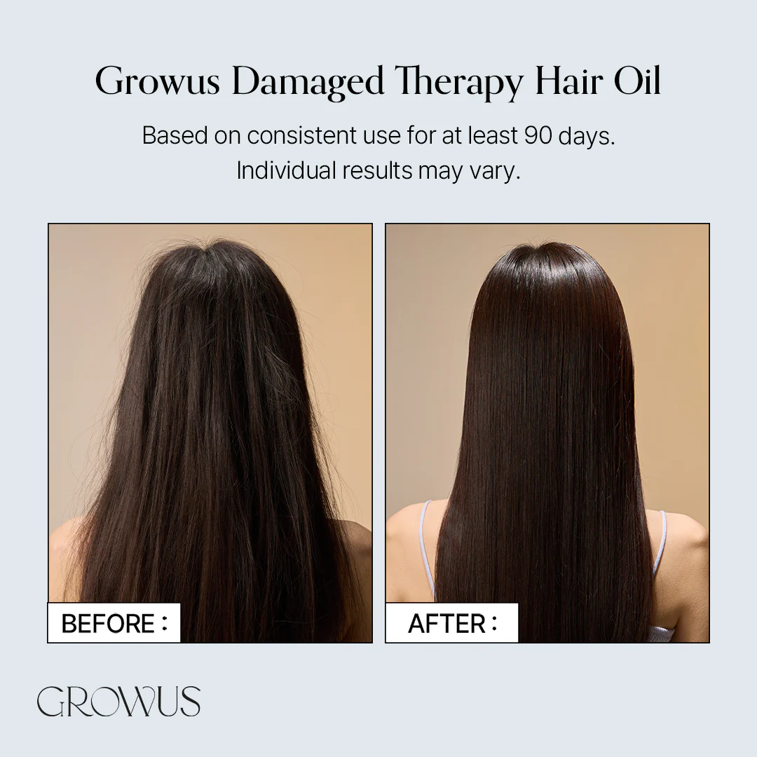 GROWUS Damage Therapy Hair Oil 65ml - Olio capelli riparatore leave-in