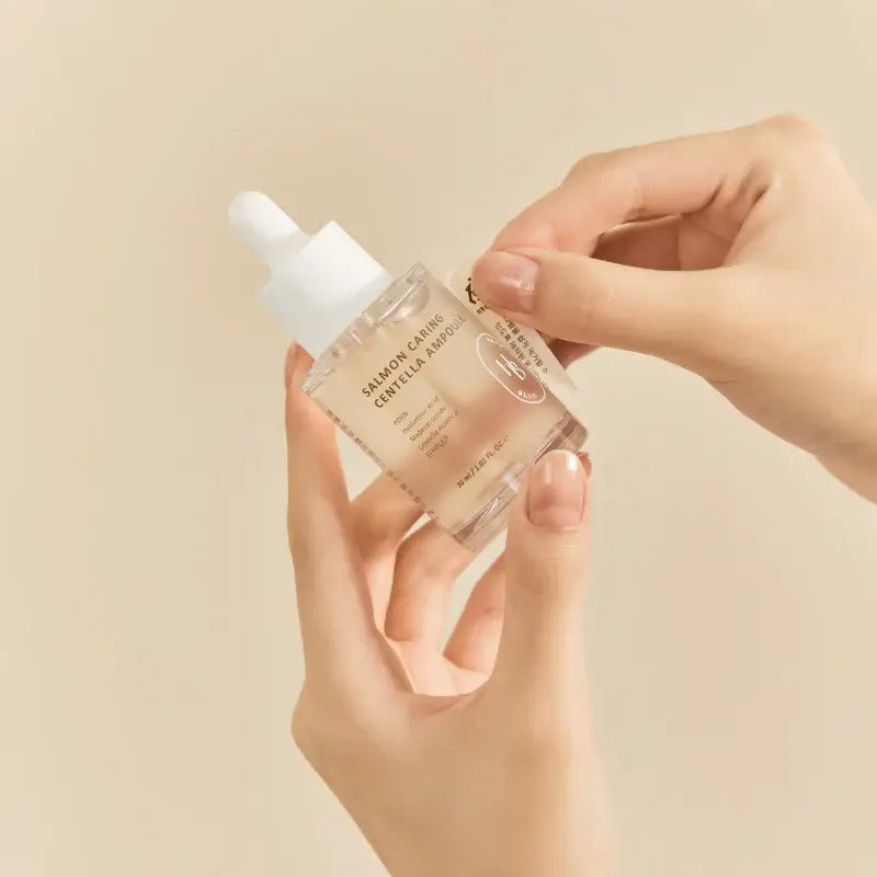 HEVEBLUE Salmon Caring Centella Ampoule 30ml - Siero coreano PDRN e Centella