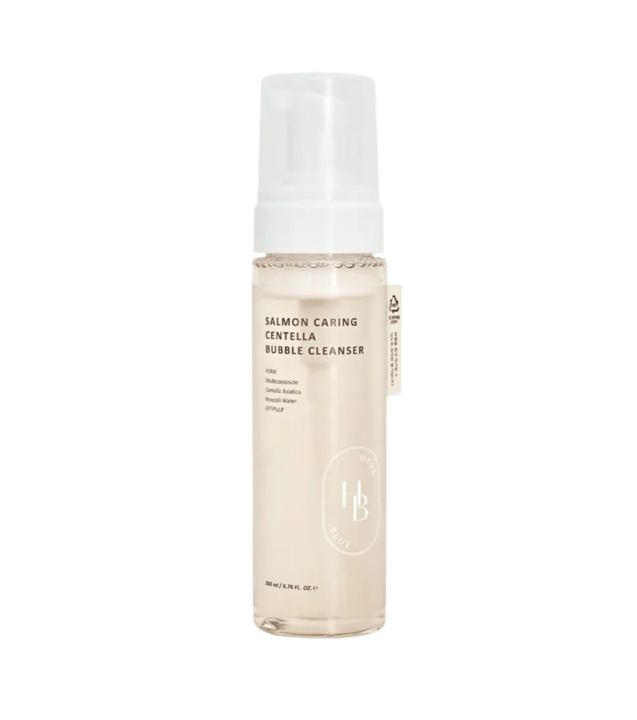 HEVEBLUE Salmon Caring Centella Bubble Cleanser 200ml - Detergente con PDRN e centella