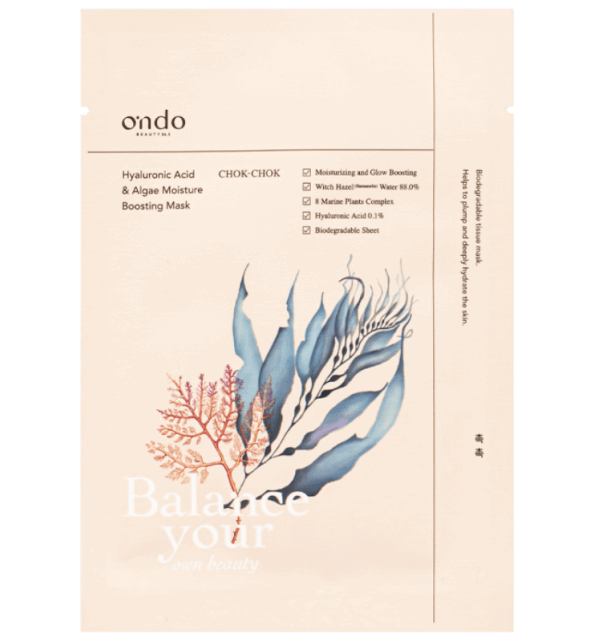 ONDO BEAUTY 36.5 Hyaluronic Acid & Algae Moisture Boosting Mask Chock-Chock - 1 foglio - HomeSkin