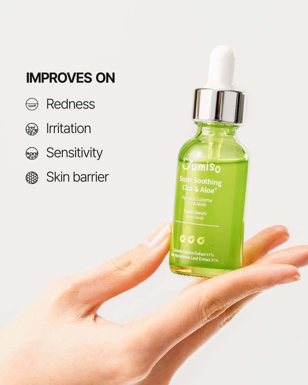 JUMISO Super Soothing Cica & Aloe Facial Serum 30ml - Siero viso Centella e Aloe