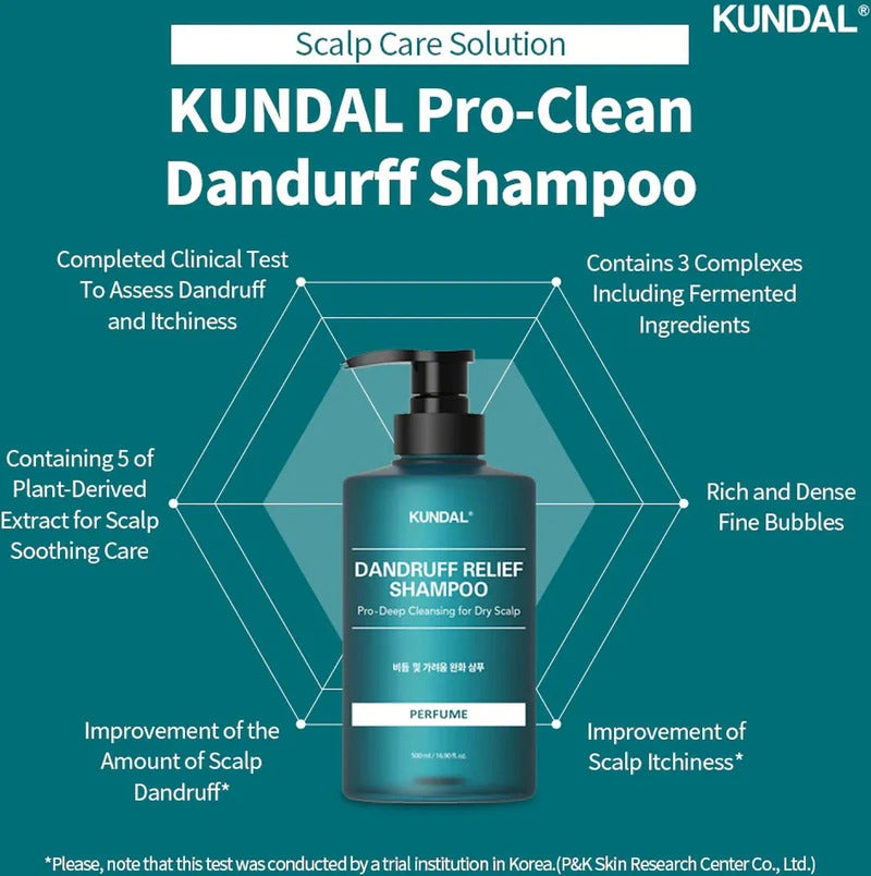 KUNDAL Dandruff Shampoo Apple Green Tea 500ml - Shampoo coreano antiforfora