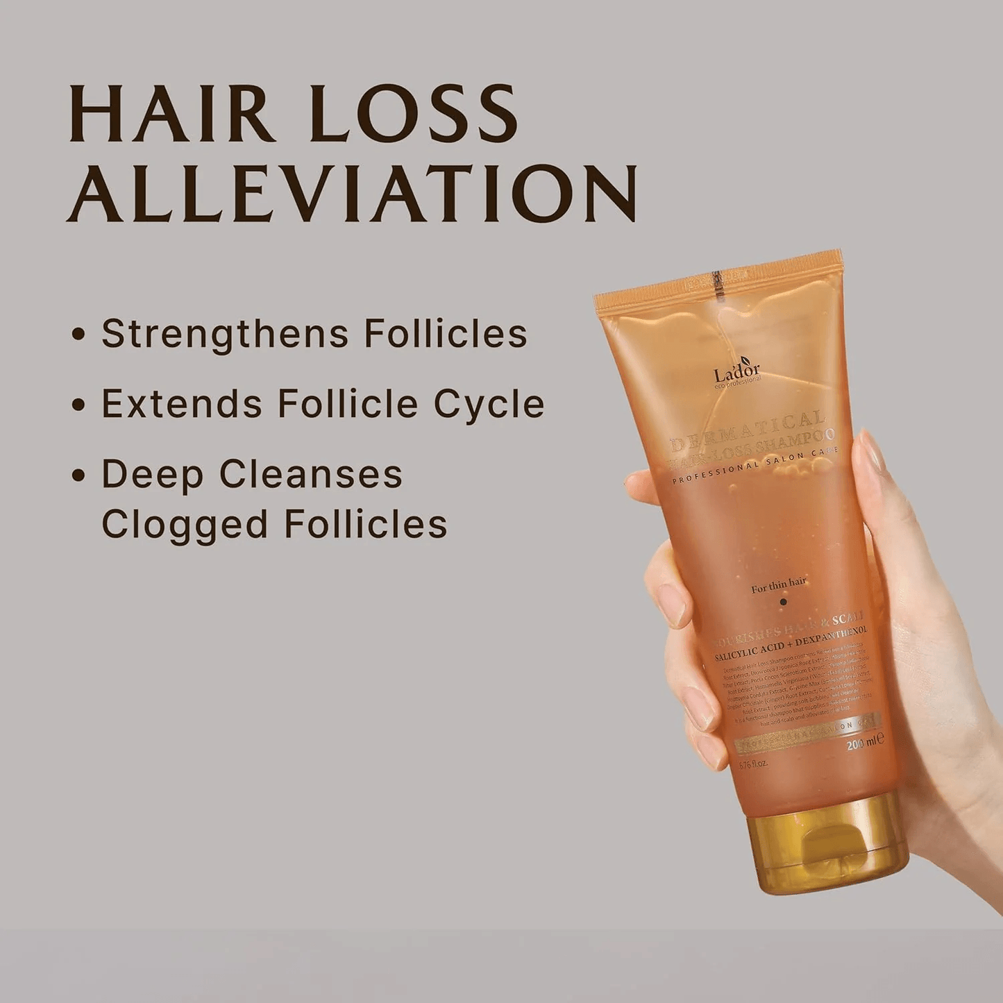LADOR Dermatical Hair-Loss Shampoo For Thin Hair 200ml m- Shampoo anticaduta capelli fini