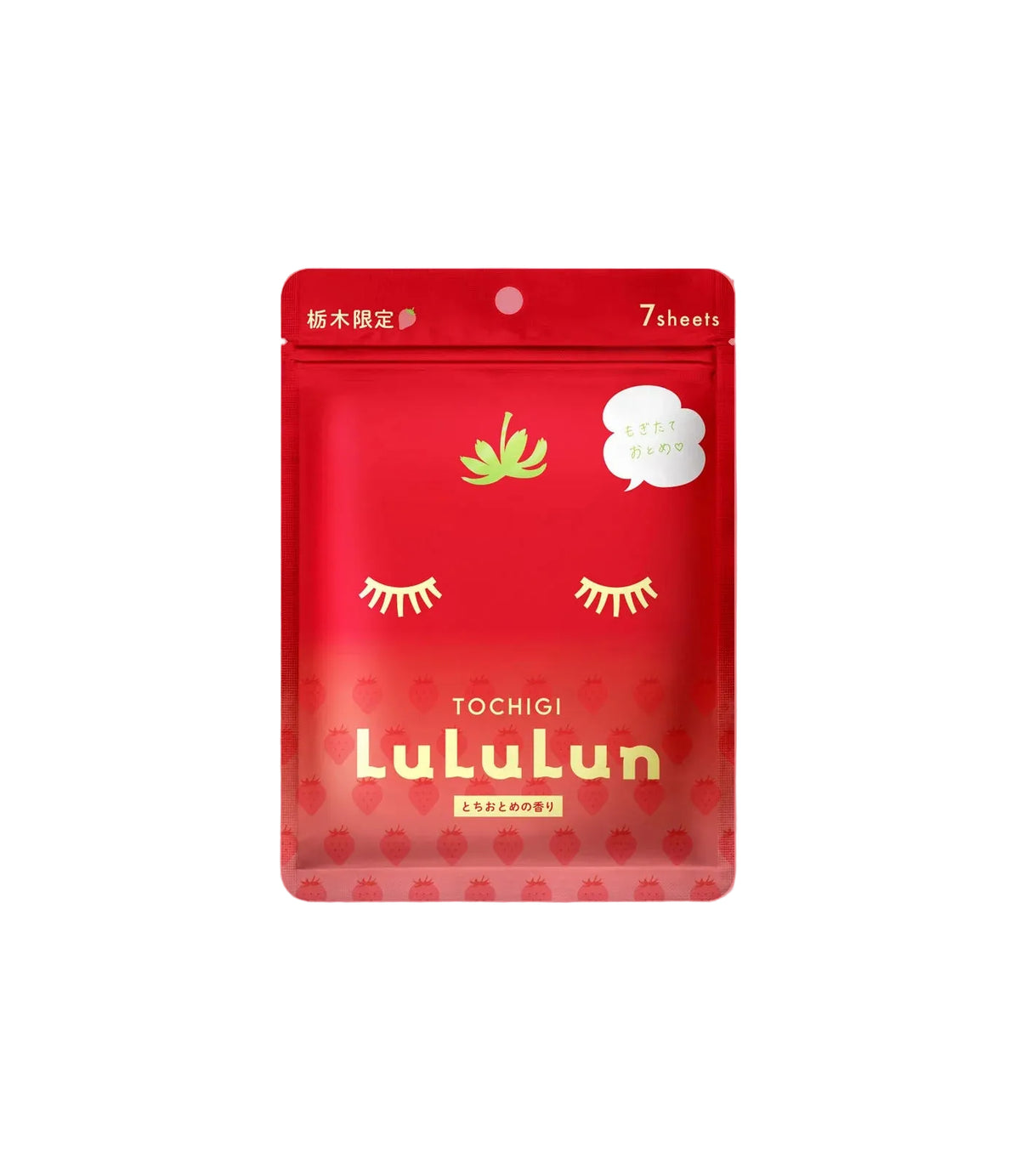 LULULUN Premium Sheet Mask Tochigi Strawberry 108ml/7pcs - maschera giapponese alla fragola