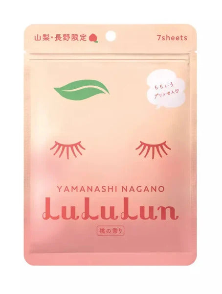 LULULUN Premium Sheet Mask Yamanashi Peach 108ml 7 pcs - Maschera viso giapponese alla pesca