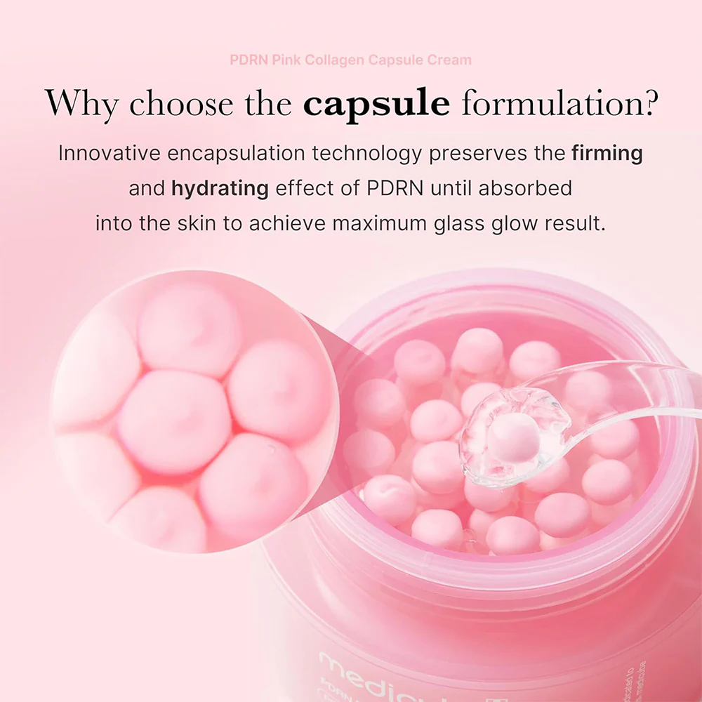 MEDICUBE  PDRN Pink Collagen Capsule Cream 55g - Crema viso con capsule al dna di salmone
