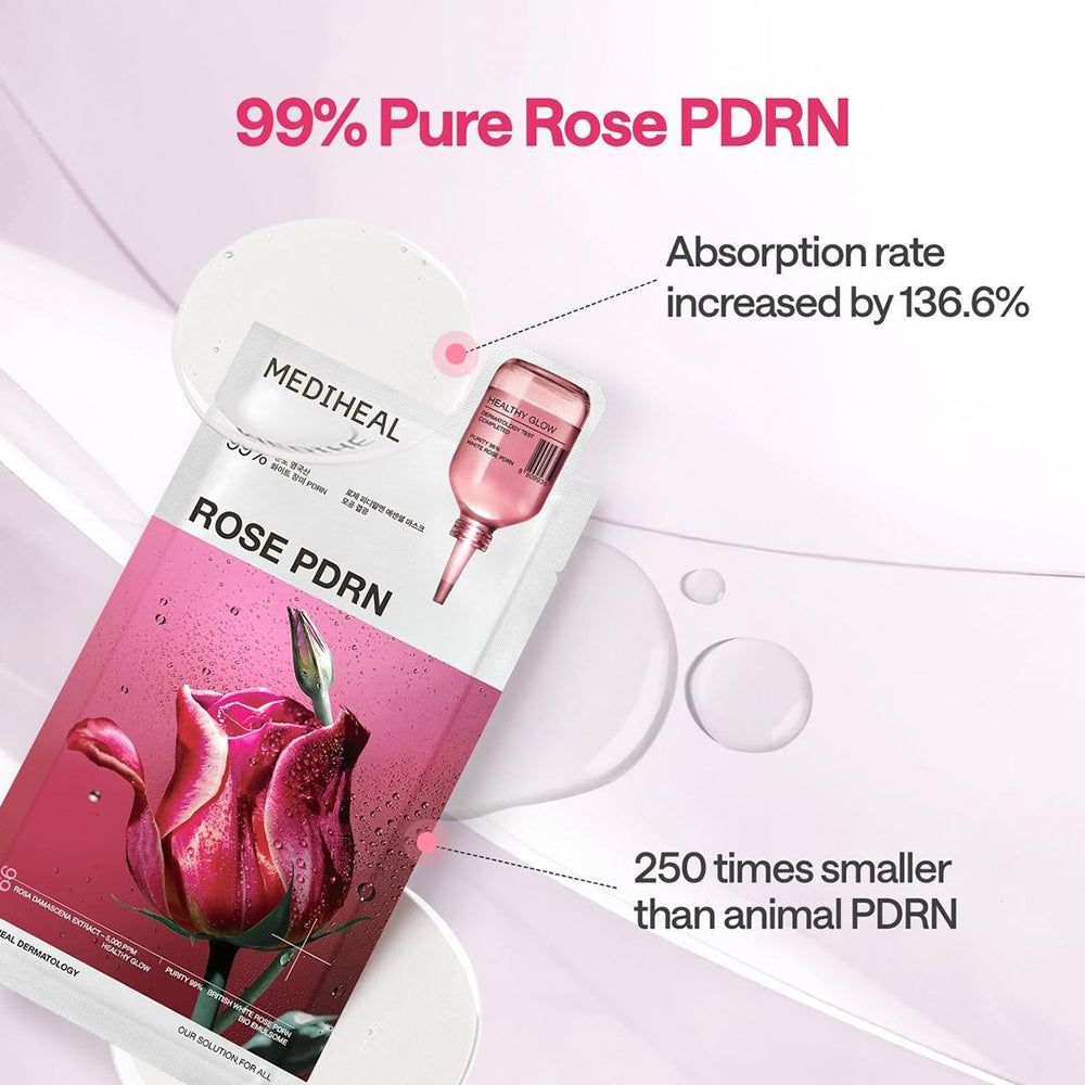 MEDIHEAL Rose PDRN Essential Mask Healthy Glow 24ml - Maschera viso PDRN